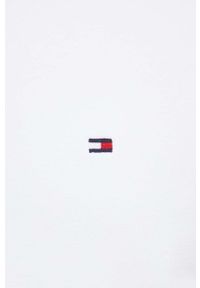 TOMMY HILFIGER - Tommy Hilfiger bluza męska kolor biały z kapturem gładka. Typ kołnierza: kaptur. Kolor: biały. Materiał: bawełna, materiał. Długość rękawa: długi rękaw. Długość: długie. Wzór: gładki #4
