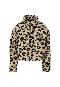 Polar court kobiety Urban Classics AOP Sherpa Troyer. Typ kołnierza: typu troyer. Kolor: beżowy. Materiał: polar. Długość: krótkie #1