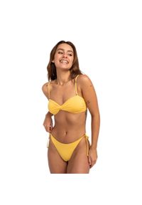 Góra od stroju kąpielowego Billabong Sol Searcher Drapped Bandeau. Kolor: żółty