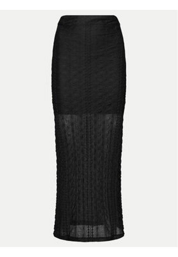Gina Tricot Spódnica midi 21596 Czarny Regular Fit. Kolor: czarny. Materiał: syntetyk