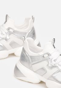 Born2be - Białe Sneakersy Surayya. Kolor: biały. Materiał: syntetyk, materiał, skóra. Szerokość cholewki: normalna #4