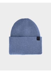 4f - Czapka beanie uniseks - granatowa. Kolor: niebieski. Materiał: materiał, syntetyk. Sezon: zima. Styl: sportowy, klasyczny