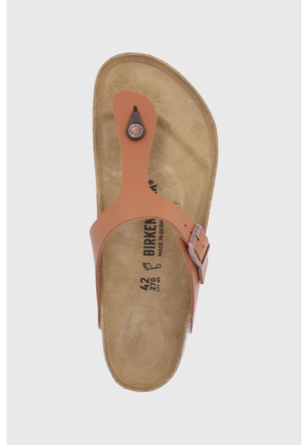 Birkenstock - Japonki Gizeh. Kolor: brązowy. Materiał: materiał, guma. Wzór: gładki. Obcas: na obcasie. Wysokość obcasa: niski