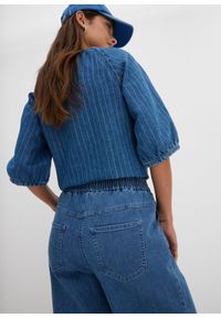 bonprix - Dżinsy Mom, high waist, wygodny pasek. Stan: podwyższony. Kolor: niebieski #2
