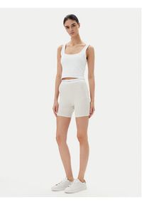 Calvin Klein Underwear Szorty piżamowe 000QS7216E Beżowy Slim Fit. Kolor: beżowy. Materiał: bawełna