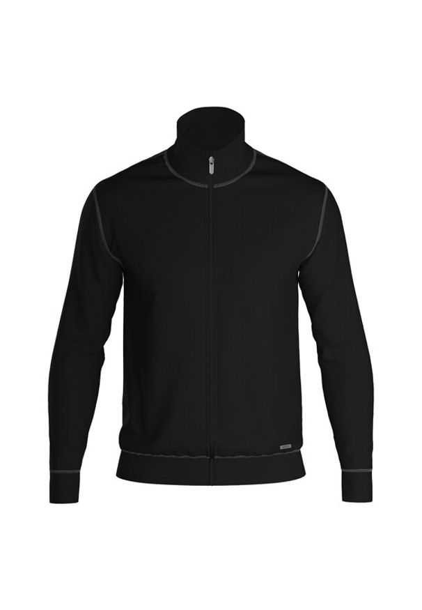 BOSS Kardigan 30912 Czarny Casual Fit. Okazja: na co dzień. Kolor: czarny. Materiał: bawełna. Styl: casual