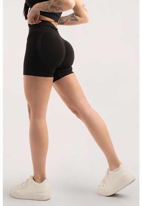 GYM GLAMOUR - Spodenki fitness damskie Gym Glamour deep push up 2.0. Kolor: czarny. Sport: fitness