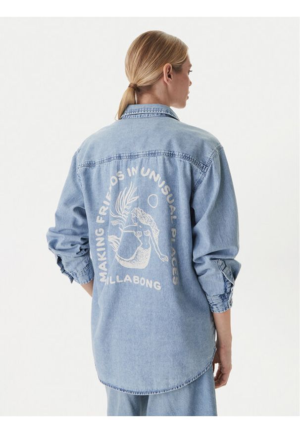Billabong Koszula jeansowa Down The Coast EBJWT00122 Niebieski Oversize. Kolor: niebieski. Materiał: bawełna