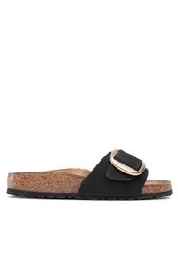 Birkenstock Klapki Madrid Big Buckle 1023373 Czarny. Kolor: czarny. Materiał: nubuk, skóra #1