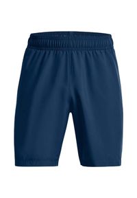 Lekkie niebieskie spodenki męskie Under Armour. Kolor: niebieski, wielokolorowy. Materiał: poliester. Sport: fitness #1