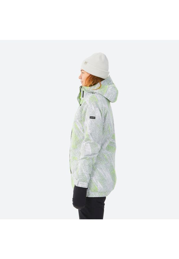 DREAMSCAPE - Kurtka snowboardowa damska Dreamscape SNB 100. Kolor: biały. Materiał: materiał. Długość: długie. Sezon: zima. Sport: snowboard