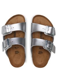 Birkenstock Klapki Arizona Kids 1019400 Srebrny. Kolor: srebrny. Materiał: skóra #4