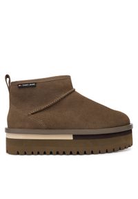 Tommy Jeans Śniegowce Tjw Flatform Snow Boot Suede EN0EN02841 Brązowy. Kolor: brązowy. Materiał: zamsz, skóra