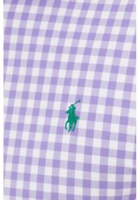 Polo Ralph Lauren koszula męska kolor fioletowy slim z kołnierzykiem button-down. Typ kołnierza: polo, button down. Kolor: fioletowy. Materiał: tkanina. Długość rękawa: długi rękaw. Długość: długie