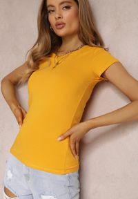 Renee - Żółty T-shirt Ariema. Kolor: żółty. Materiał: dzianina. Długość rękawa: krótki rękaw. Długość: krótkie. Wzór: gładki #4