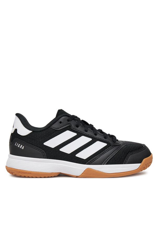 Adidas - adidas Buty halowe Ligra 8 Indoor Shoes Kids JR0744 Czarny. Kolor: czarny. Materiał: materiał