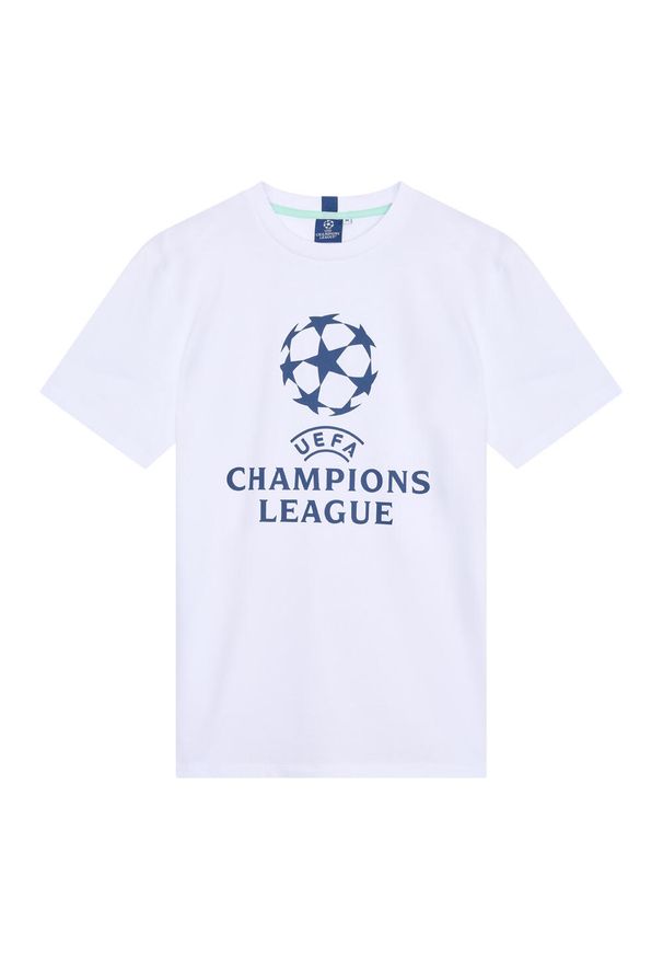 CHAMPIONS LEAGUE - koszulka UEFA Champions League. Kolor: biały. Materiał: bawełna. Sport: piłka nożna