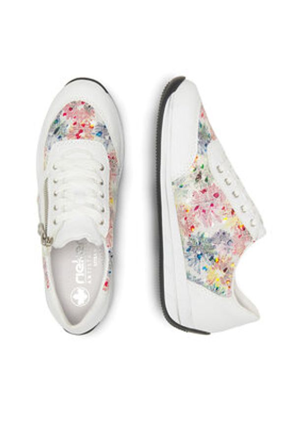 Rieker Półbuty N1112-90 Biały. Kolor: biały. Materiał: zamsz, skóra