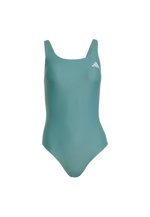 Adidas - Kostium kąpielowy V-back. Kolor: niebieski. Materiał: materiał