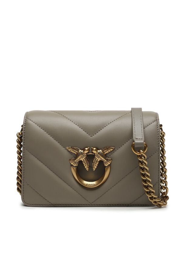 Pinko Torebka Love Click Mini AI 23-24 PLTT 100067 A136 Szary. Kolor: szary. Materiał: skórzane