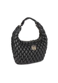 Kazar - Duża torebka na ramię w pikowany wzór. Kolor: czarny. Materiał: skórzane. Rozmiar: duże. Styl: casual. Rodzaj torebki: na ramię #4