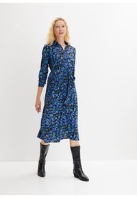 bonprix - Sukienka szmizjerka. Kolor: zielony. Wzór: nadruk. Typ sukienki: szmizjerki. Styl: klasyczny #2