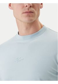 Karl Lagerfeld - KARL LAGERFELD T-Shirt 755047 562235 Błękitny Regular Fit. Typ kołnierza: dekolt w karo. Kolor: niebieski. Materiał: bawełna #3