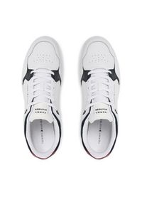 TOMMY HILFIGER - Tommy Hilfiger Sneakersy Th Basket Core Lite Lth Mix FM0FM05518 Biały. Kolor: biały. Materiał: skóra #3