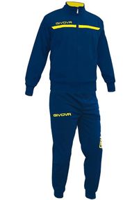 Dres z polaru zapinany na suwak Givova One. Kolor: niebieski, wielokolorowy, żółty. Materiał: polar, dresówka. Sport: fitness, piłka nożna