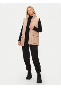 4f - 4F Bezrękawnik 4FWAW24TVJAF135 Beżowy Loose Fit. Kolor: beżowy. Materiał: syntetyk. Długość rękawa: bez rękawów #4