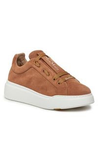 Max Mara Sneakersy Maxisf 24147610916 Brązowy. Kolor: brązowy. Materiał: zamsz, skóra