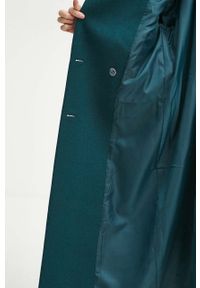 medicine - Medicine płaszcz z domieszką wełny kolor zielony przejściowy dwurzędowy. Kolor: zielony. Materiał: wełna. Wzór: aplikacja. Styl: klasyczny #5