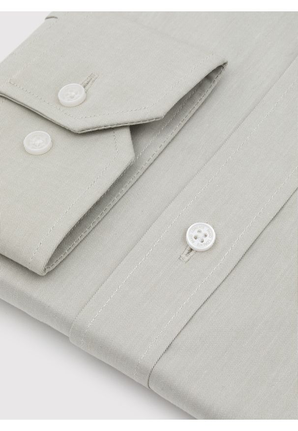 Pako Lorente - PAKO LORENTE - Oliwkowa koszula męska. Kolor: oliwkowy, niebieski. Materiał: bawełna, elastan. Długość rękawa: długi rękaw. Długość: długie. Sezon: jesień