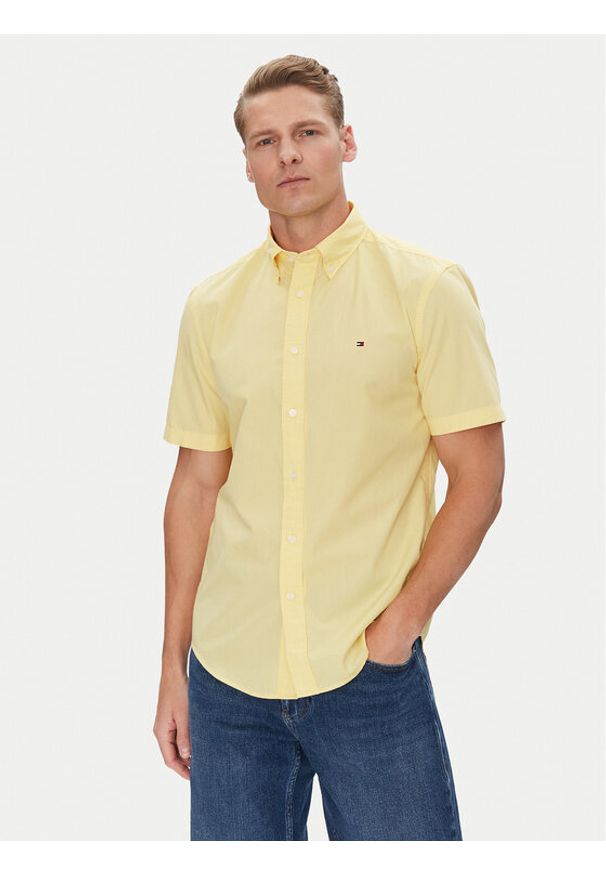 TOMMY HILFIGER - Tommy Hilfiger Koszula MW0MW37584 Żółty Regular Fit. Kolor: żółty. Materiał: bawełna