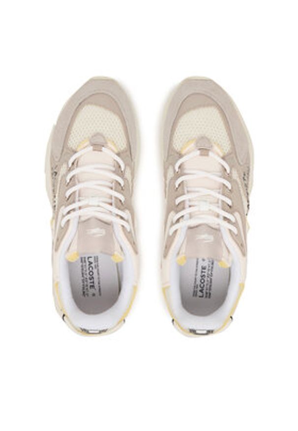 Lacoste Sneakersy L003 Neo 51SMA0044 Écru. Kolor: kremowy. Materiał: skóra, zamsz