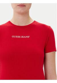 Guess Jeans T-Shirt W4YI01 J1314 Czerwony Slim Fit. Kolor: czerwony. Materiał: bawełna