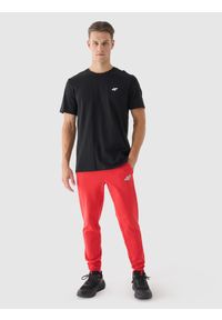 4f - 4F Spodnie dresowe joggery męskie - czerwone 4XL. Kolor: czerwony. Materiał: dresówka. Wzór: gładki, ze splotem