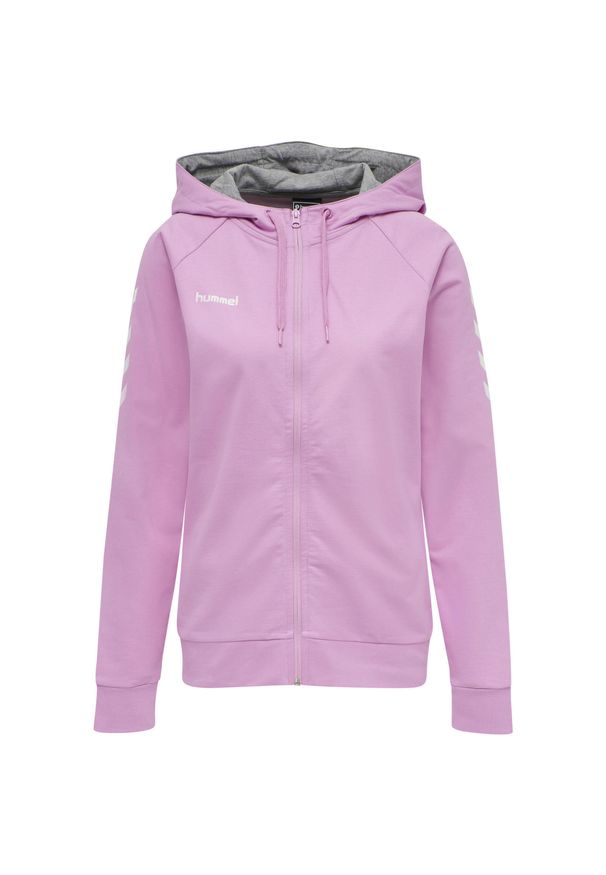 Bluza do piłki ręcznej damska Hummel hmlGO Zip z kapturem. Typ kołnierza: kaptur. Kolor: fioletowy, wielokolorowy, różowy. Sezon: zima, jesień. Sport: piłka ręczna