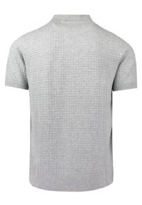 Dzianinowa Koszulka Polo - Pako Jeans - Popielata, Faktura Materiału. Okazja: na co dzień. Typ kołnierza: polo. Kolor: szary. Materiał: bawełna. Wzór: ze splotem. Styl: casual #7