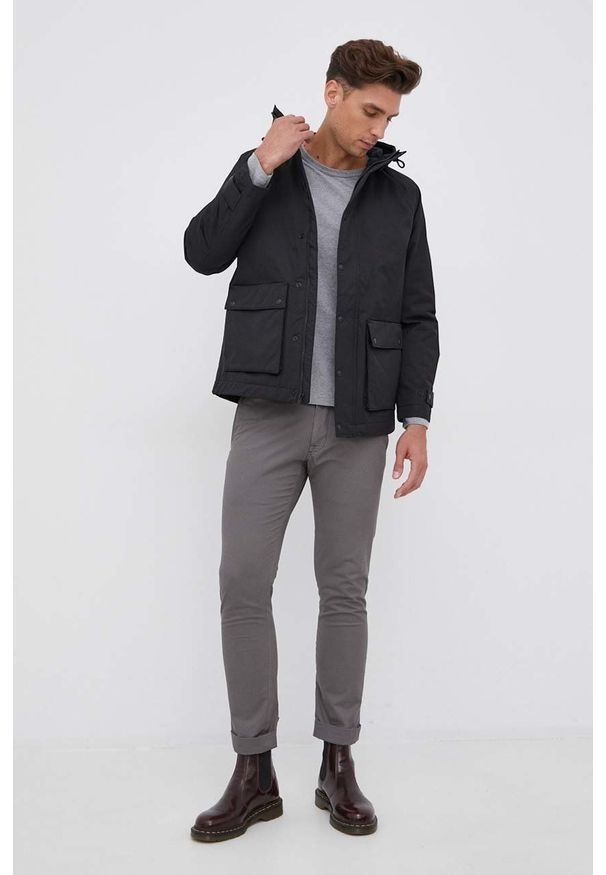 Marc O'Polo - Longsleeve bawełniany. Okazja: na co dzień. Typ kołnierza: polo. Kolor: szary. Materiał: bawełna. Długość rękawa: długi rękaw. Wzór: nadruk. Styl: casual