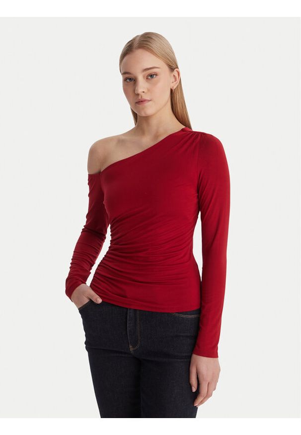 Guess Bluzka W6RP02 KC1J2 Czerwony Regular Fit. Kolor: czerwony. Materiał: wiskoza