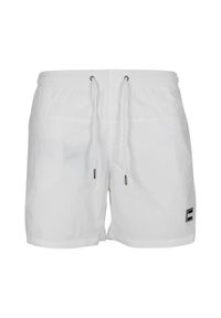Urban Classics - Męskie Szorty Kąpielowe Block. Kolor: biały. Styl: sportowy