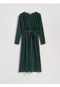 Reserved - Sukienka midi z modalem - morski. Kolor: morski. Materiał: dzianina. Długość: midi #1