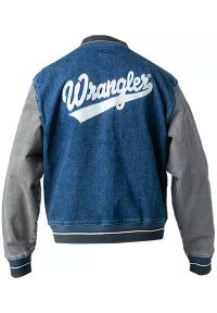 Wrangler - WRANGLER BASEBALL JACKET MĘSKA KURTKA BOMBER EASY INDIGO W48272Z90 #4