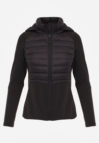 Renee - Czarna Przejściowa Kurtka z Pikowaniem i Elastycznymi Rękawami Salisia. Okazja: na co dzień. Typ kołnierza: kaptur. Kolor: czarny. Materiał: nylon. Styl: casual, sportowy #5