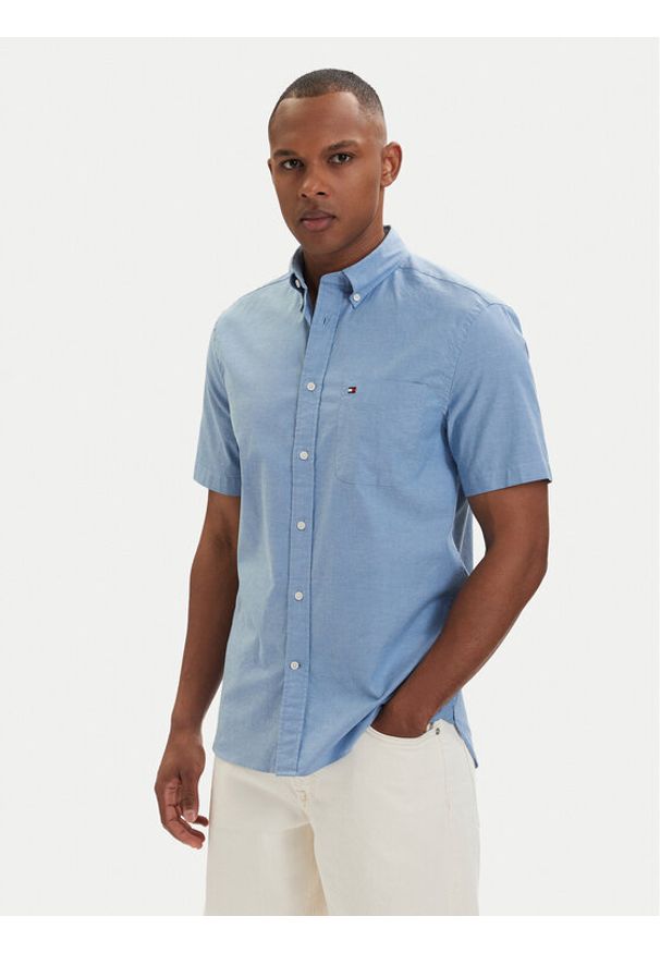 TOMMY HILFIGER - Tommy Hilfiger Koszula MW0MW42285 Niebieski jasny Regular Fit. Kolor: niebieski. Materiał: bawełna