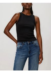 Reserved - Bawełniany top - czarny. Kolor: czarny. Materiał: bawełna