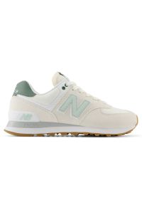 Buty damskie New Balance WL574CGR – beżowe. Kolor: beżowy. Materiał: guma, zamsz. Szerokość cholewki: normalna. Model: New Balance 574