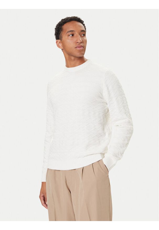 Guess Sweter M5BR42 Z2ZK2 Écru Regular Fit. Materiał: syntetyk