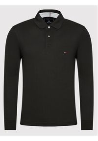 TOMMY HILFIGER - Tommy Hilfiger Polo 1985 MW0MW20183 Czarny Regular Fit. Typ kołnierza: polo. Kolor: czarny. Materiał: bawełna #4